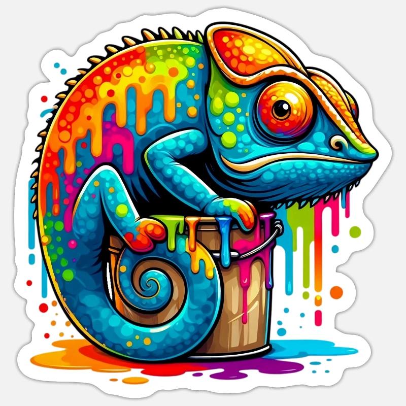 Chameleon - Sticker size S (10 x 10 cm) - white matte