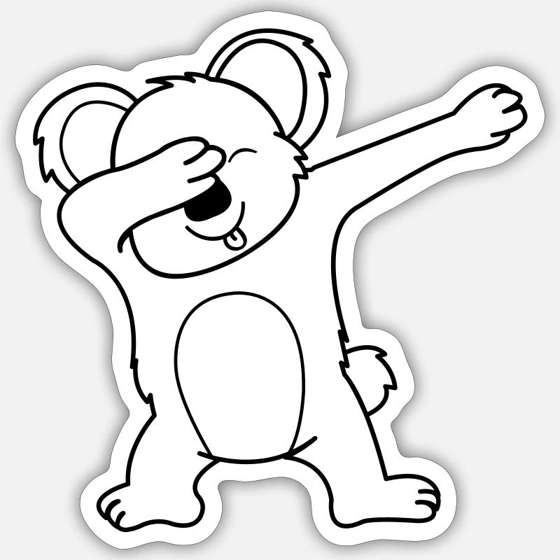 Koala Dabbing 01 - Sticker taille S (10 x 10 cm) - blanc mat