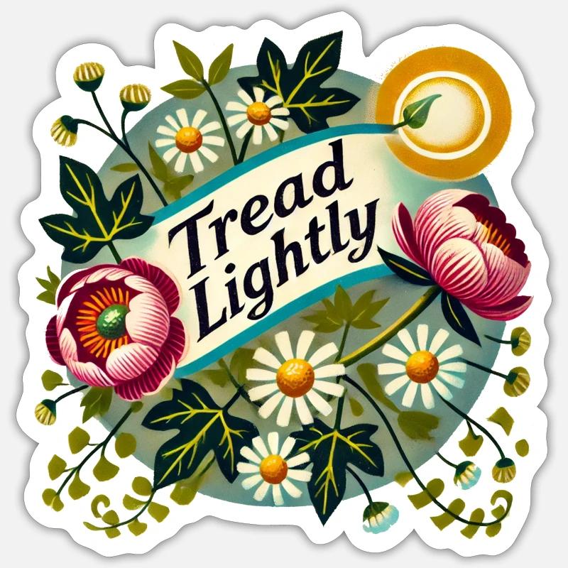 Tread Lightly - Sticker size S (10 x 10 cm) - white matte