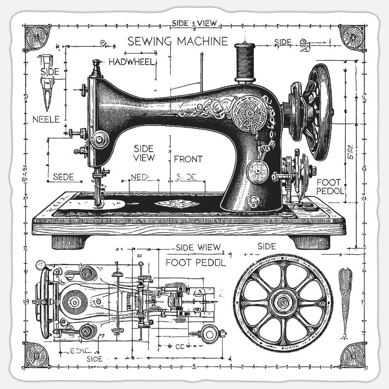 Machine à coudre Sticker taille S (10 x 10 cm)