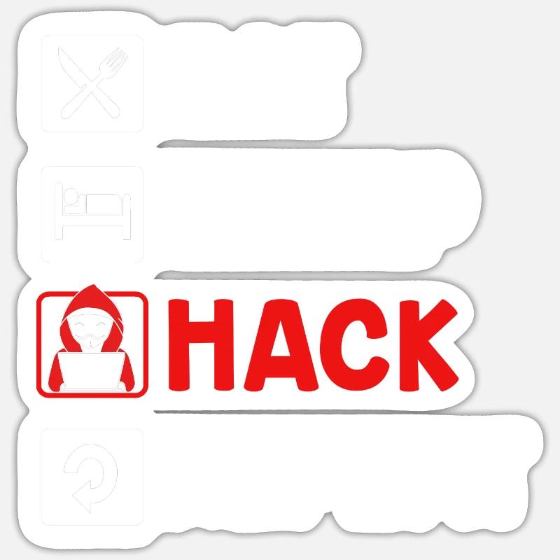 Cyber programmeur cybersécurité Hacker - Sticker taille S (10 x 10 cm) - blanc mat