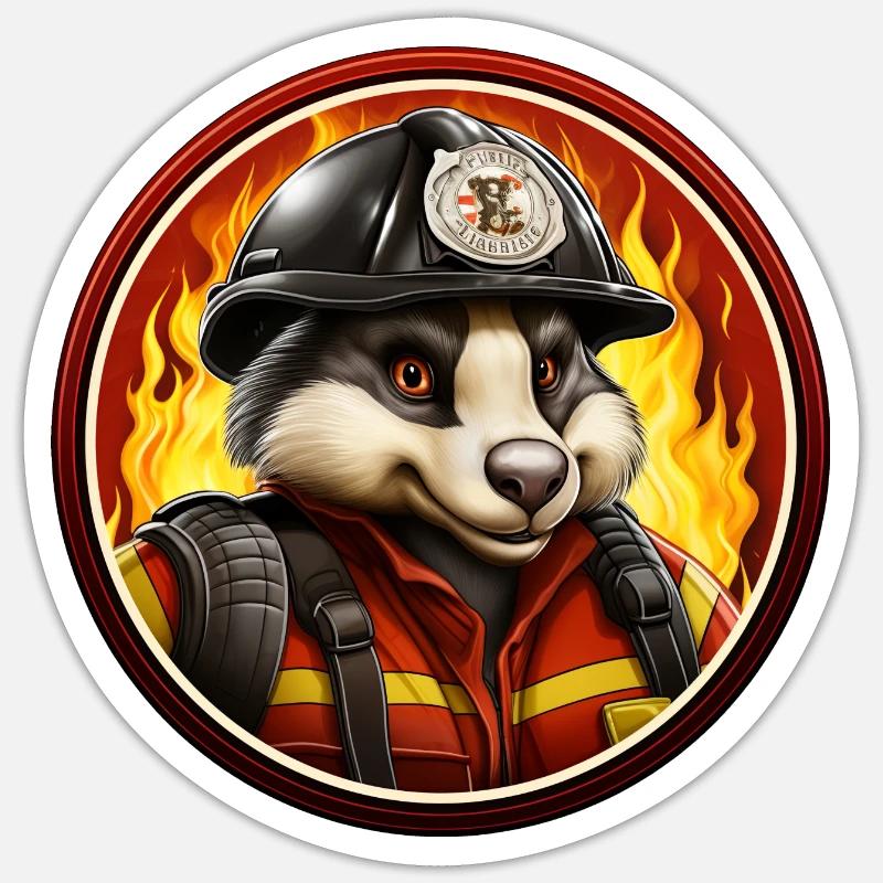 Dachse Fire Brigade - Sticker size S (10 x 10 cm) - white matte