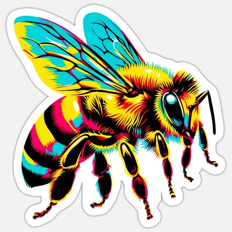 Bee - Sticker size S (10 x 10 cm) - white matte