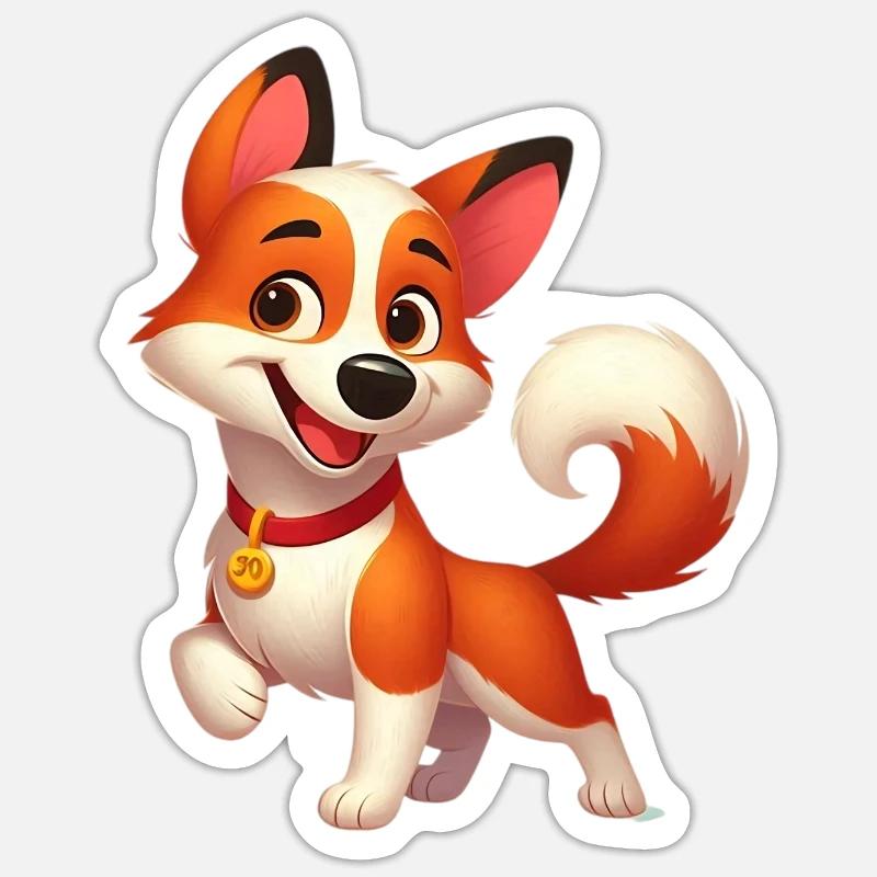Foxterrier 8 - Sticker Größe S (10 x 10 cm) - Mattweiß