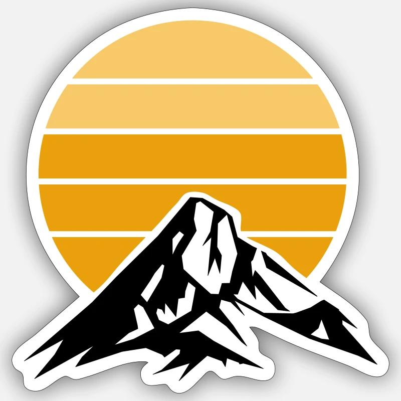 Berge Mountains - Sticker Größe S (10 x 10 cm) - Mattweiß