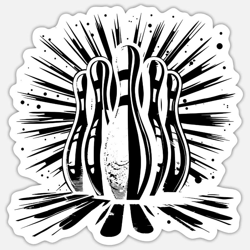 Bowling Sketch - Sticker size S (10 x 10 cm) - white matte