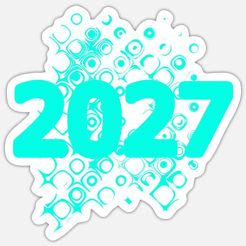 2027 - Sticker taille S (10 x 10 cm) - blanc mat