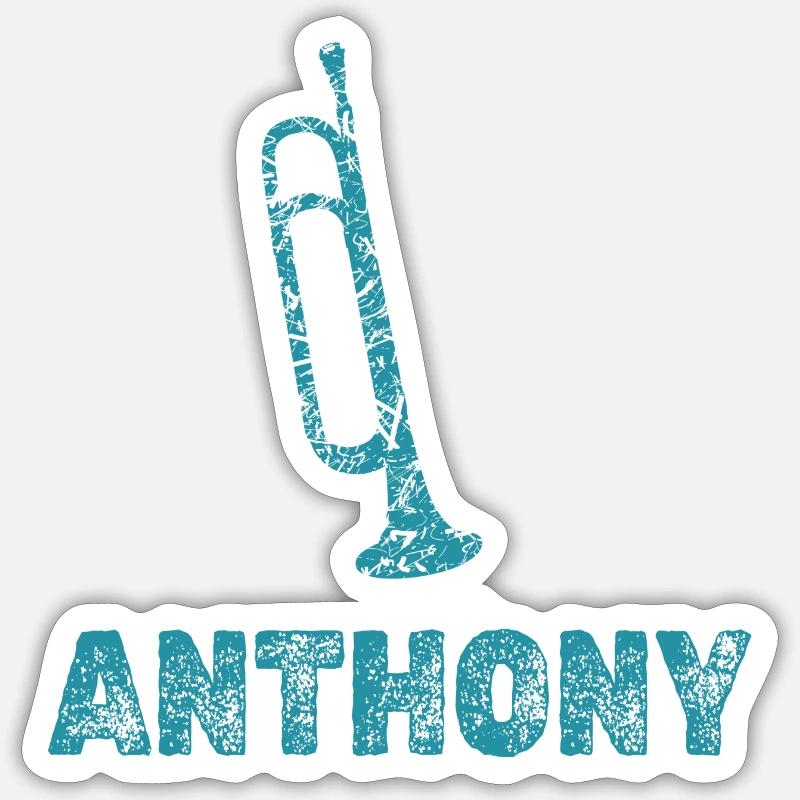 Blasmusik Anthony - Sticker Größe S (10 x 10 cm) - Mattweiß