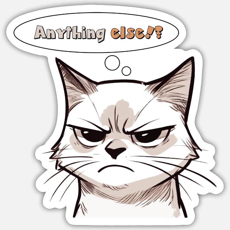 Chaton autre chose !? - Sticker taille S (10 x 10 cm) - blanc mat