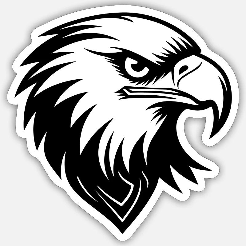 Eagle Head - Sticker size S (10 x 10 cm) - white matte