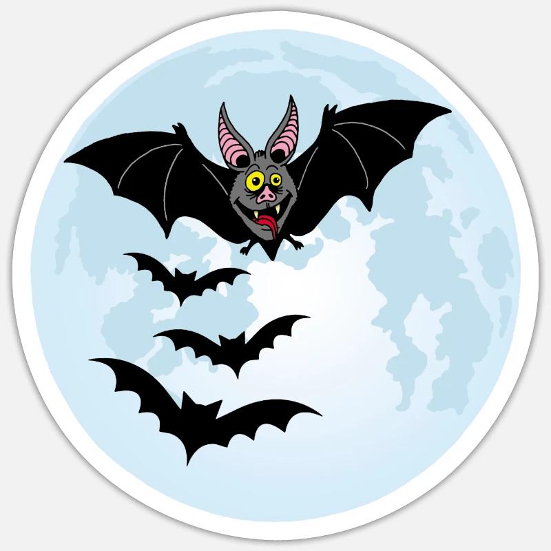 Bats, Vampires and the Moon - Sticker size S (10 x 10 cm) - white matte