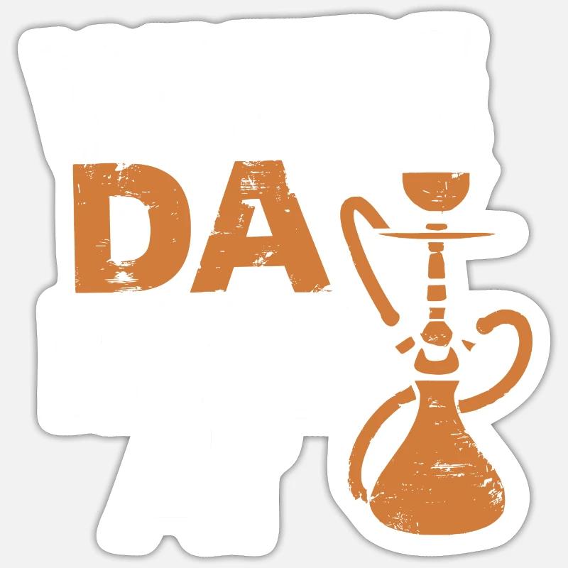 Relaxed hookah design - Sticker size S (10 x 10 cm) - white matte