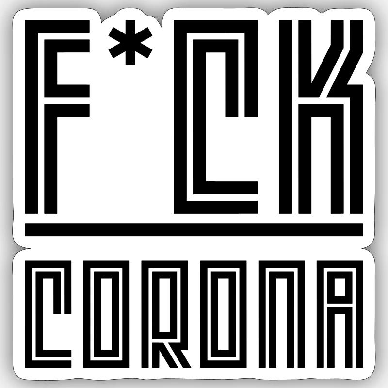 Fuck Corona - Sticker taille S (10 x 10 cm) - blanc mat