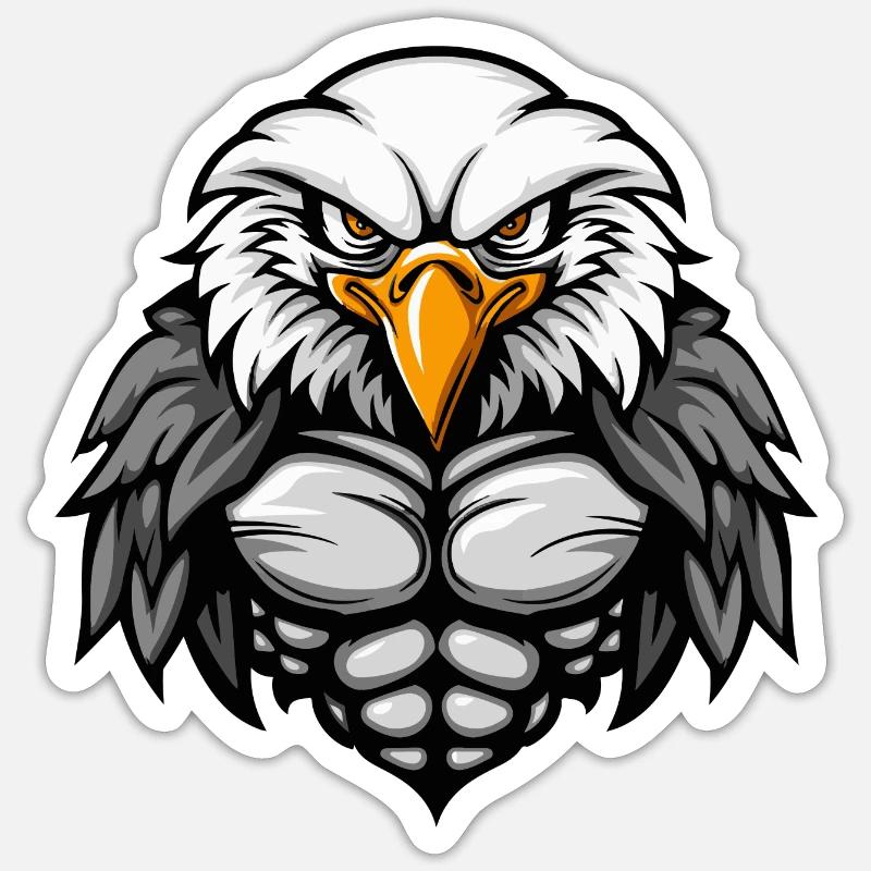 Bande dessinée Eagle - Sticker taille S (10 x 10 cm) - blanc mat