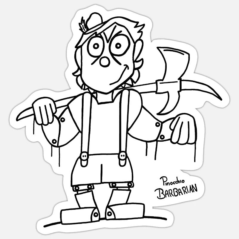Puppet as Barbarian (white) - Sticker size S (10 x 10 cm) - white matte