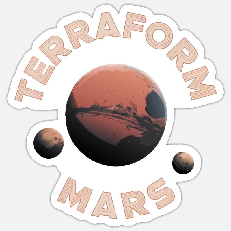 Mars Planète Planète Système Solaire Sticker taille S (10 x 10 cm)