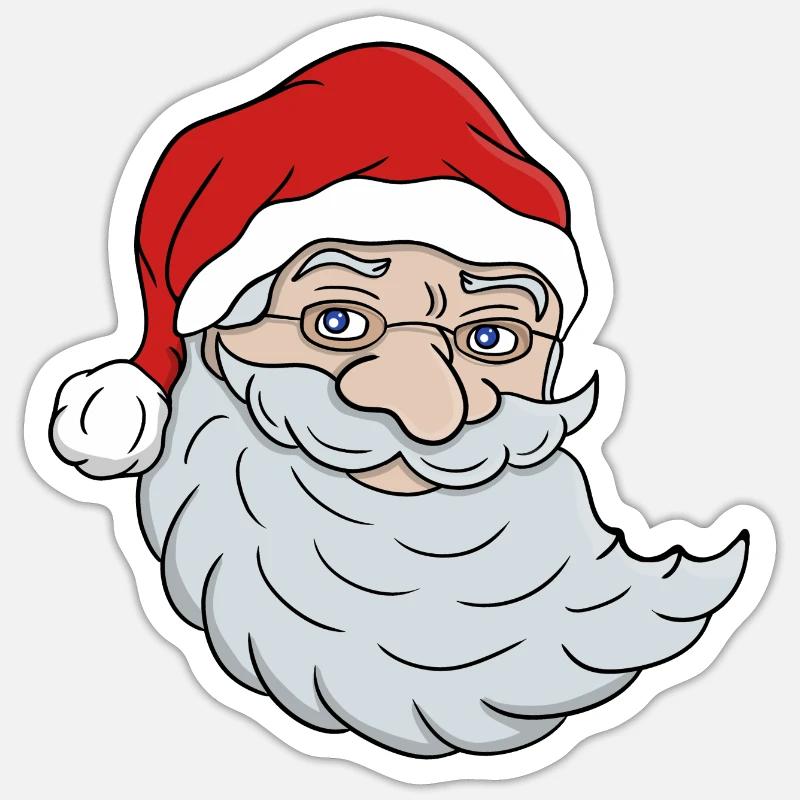 Weihnachtsmann - Sticker Größe S (10 x 10 cm) - Mattweiß