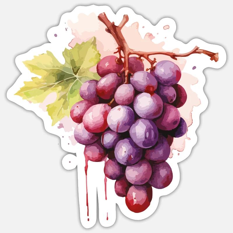 Grapes - Sticker size S (10 x 10 cm) - white matte