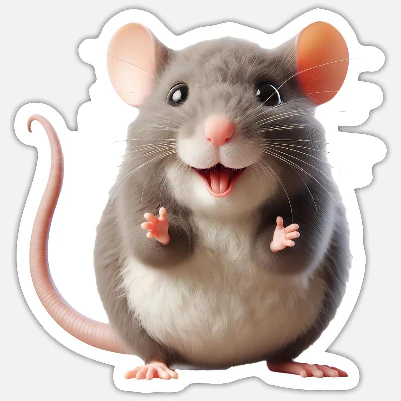 Mouse 2 - Sticker size S (10 x 10 cm) - white matte