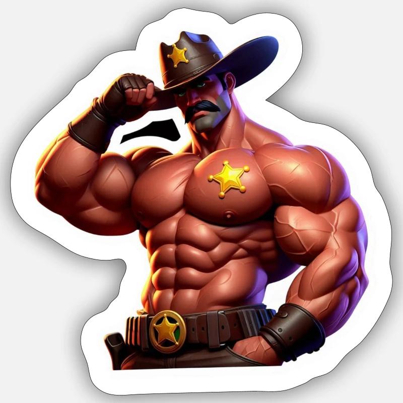 Sheriff - Sticker Größe S (10 x 10 cm) - Mattweiß