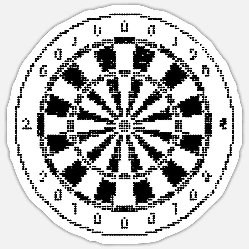Jeu de fléchettes Pixel Graphique - Sticker taille S (10 x 10 cm) - blanc mat