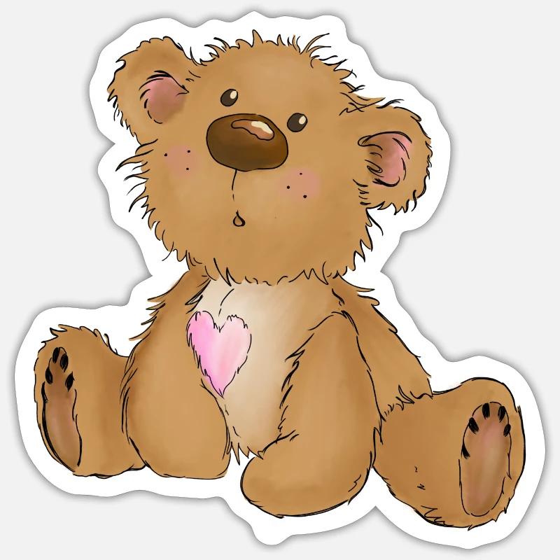 Surprised Bear - Sticker size S (10 x 10 cm) - white matte