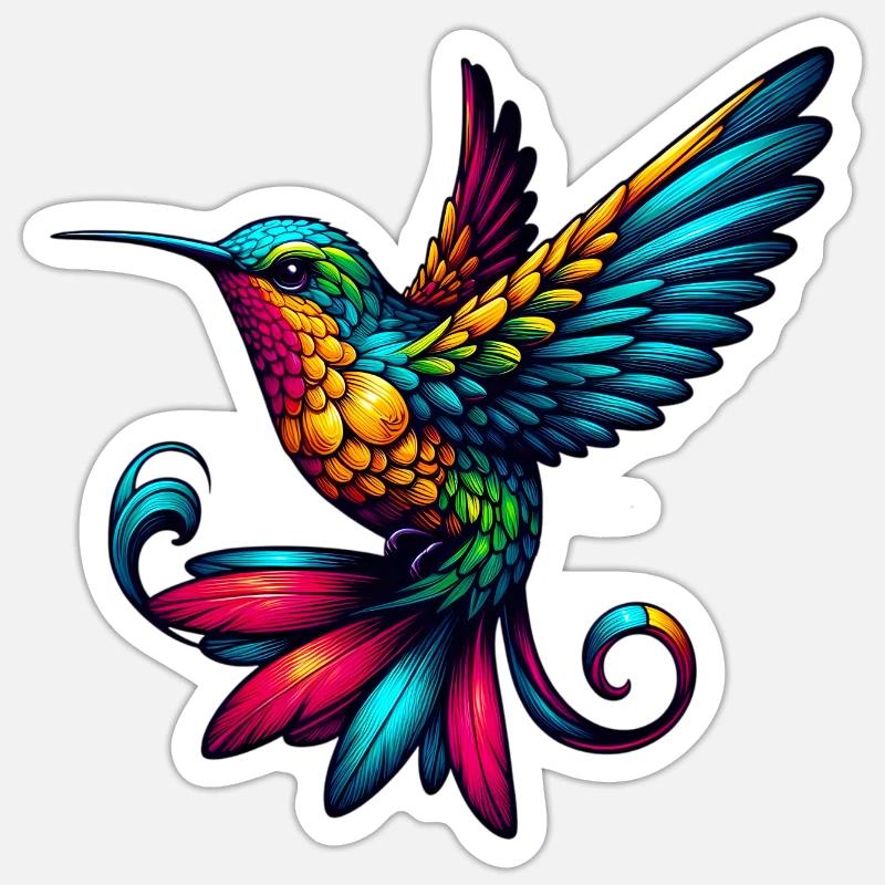Colibri - Sticker taille S (10 x 10 cm) - blanc mat