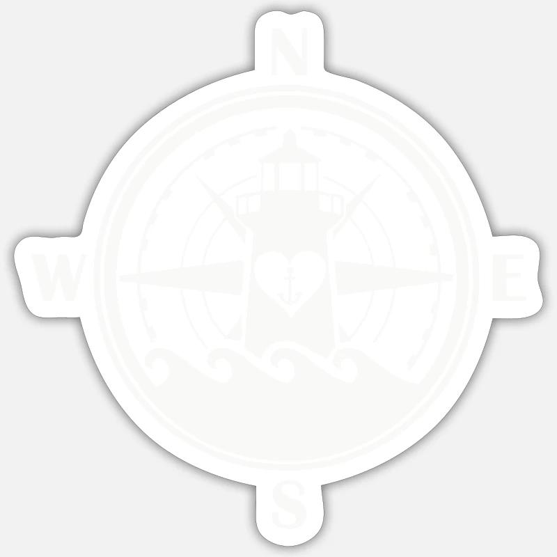 Compass Anchor Lighthouse Sticker size S (10 x 10 cm)