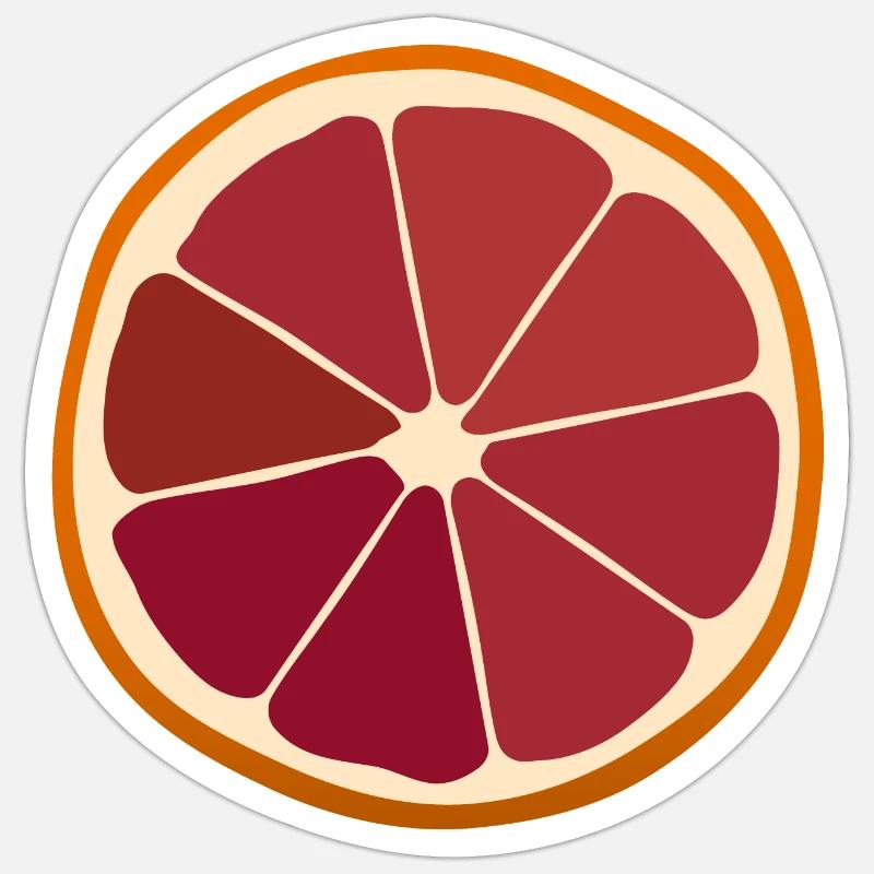 Eine Scheibe der Blutorange Sticker Größe S (10 x 10 cm)