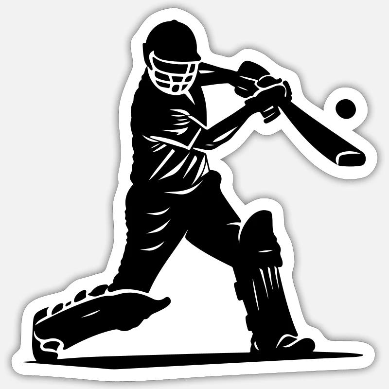 Cricket Player Silhouette Sticker size S (10 x 10 cm)