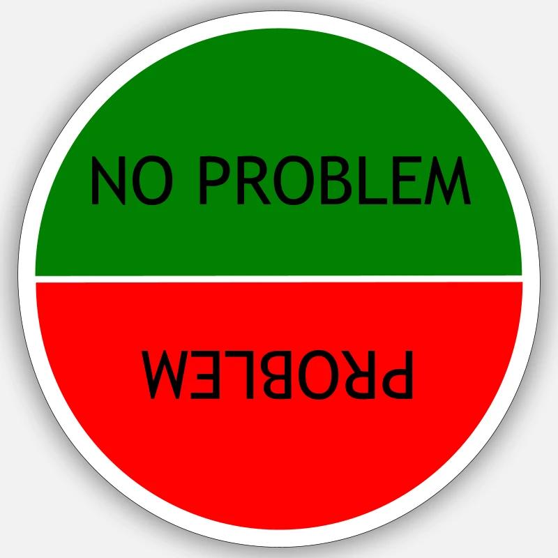 Kein Problem vs. Problem - Sticker Größe S (10 x 10 cm) - Mattweiß
