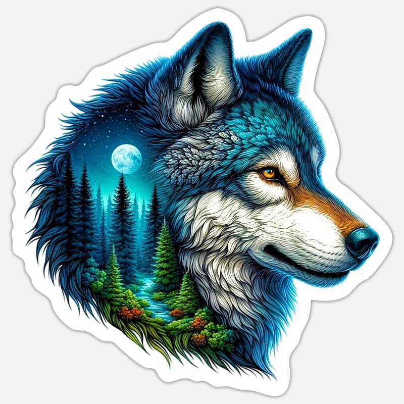 Wolf - Sticker size S (10 x 10 cm) - white matte