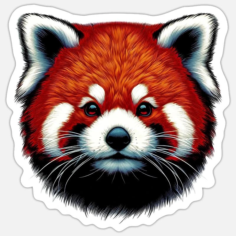 Red panda - Sticker size S (10 x 10 cm) - white matte