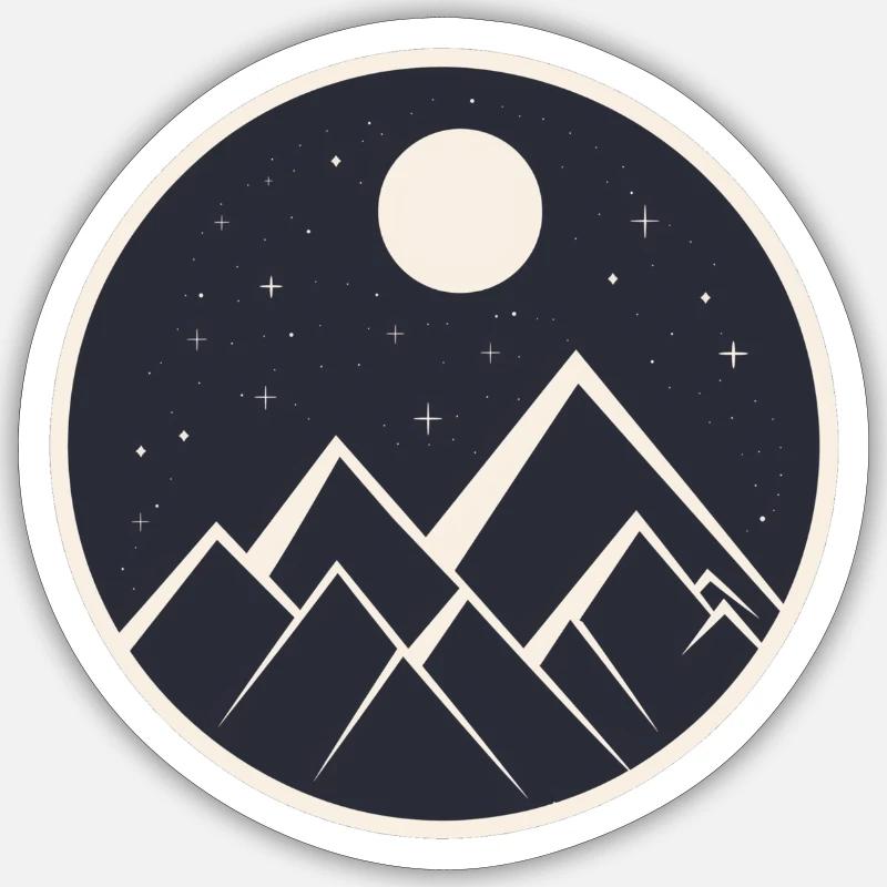 Mountain in Starry Night logo - Sticker size S (10 x 10 cm) - white matte