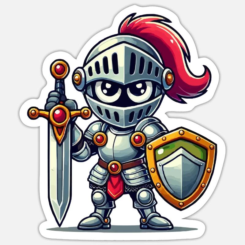 Knight Comic - Sticker size S (10 x 10 cm) - white matte