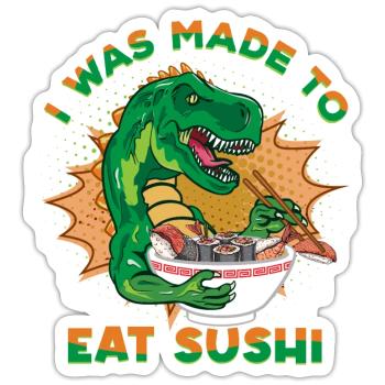 Amateur de cuisine japonaise, on m’a fait manger des sushis - Sticker taille S (10 x 10 cm) - blanc mat - Devant