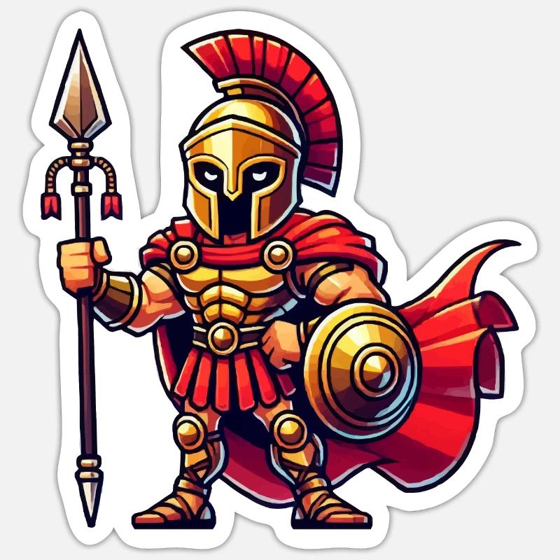 Spartiates - Sticker taille S (10 x 10 cm) - blanc mat