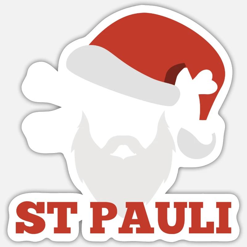 Noël de Sankt Pauli - Sticker taille S (10 x 10 cm) - blanc mat