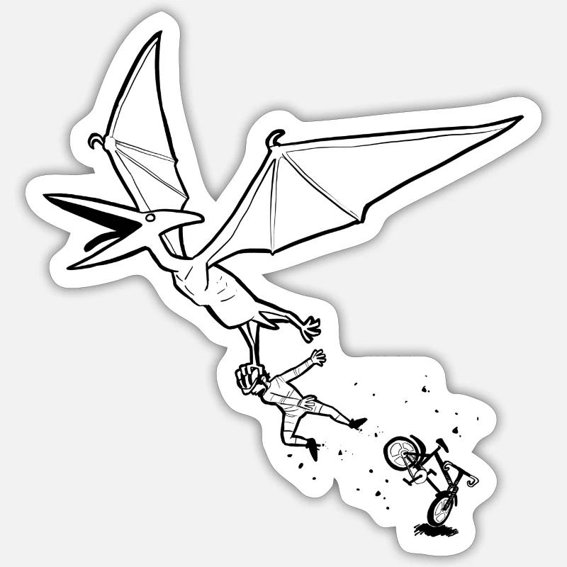 Piste cyclable Ptérodactyle Sticker taille S (10 x 10 cm)
