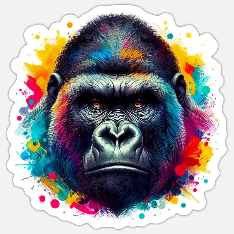 Gorilla - Sticker size S (10 x 10 cm) - white matte