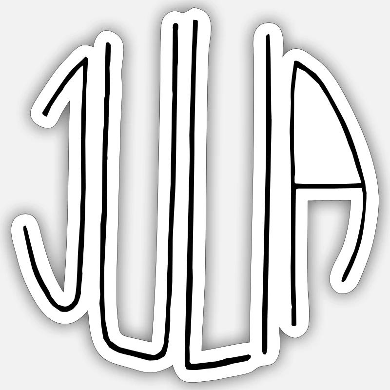 Julia - Sticker taille S (10 x 10 cm) - blanc mat