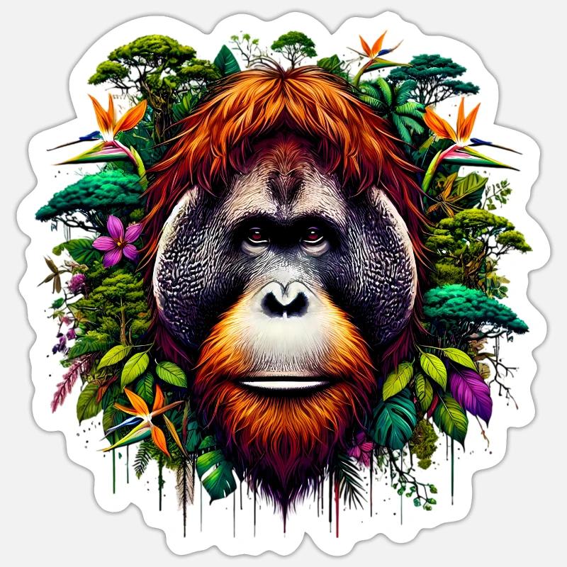 Orangutan Monkey Orangutan Sticker size S (10 x 10 cm)