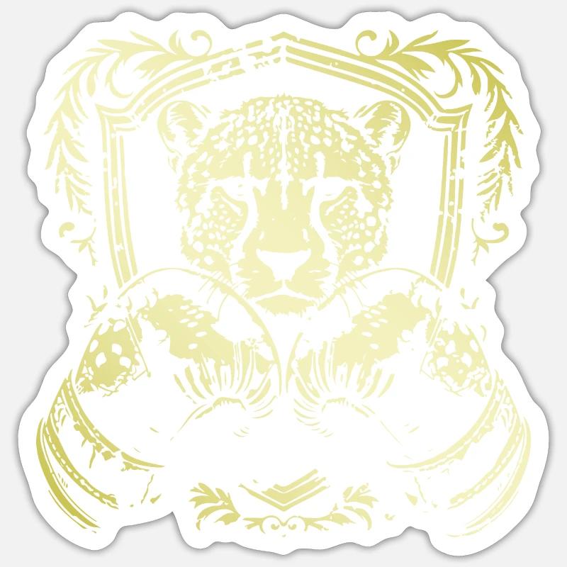 Boxer guépard - Sticker taille S (10 x 10 cm) - blanc mat