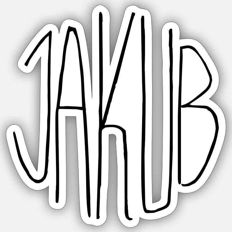 Jakub - Sticker Größe S (10 x 10 cm) - Mattweiß