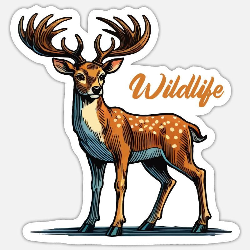 Faune sauvage - Sticker taille S (10 x 10 cm) - blanc mat