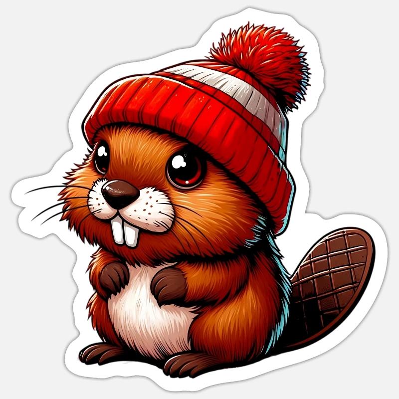 Beaver - Sticker size S (10 x 10 cm) - white matte