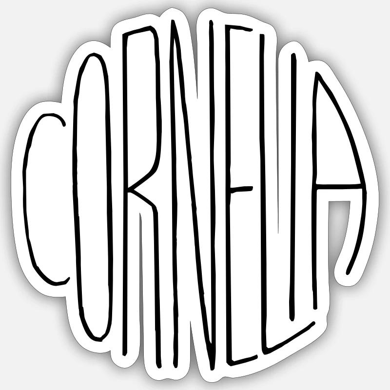 Cornelia - Sticker Größe S (10 x 10 cm) - Mattweiß
