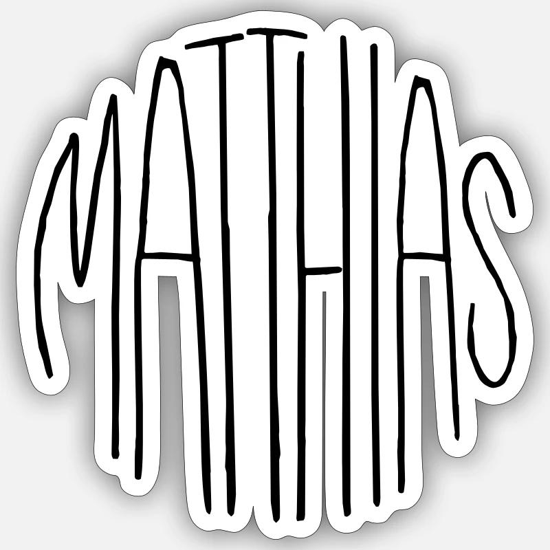 Matthias - Sticker taille S (10 x 10 cm) - blanc mat