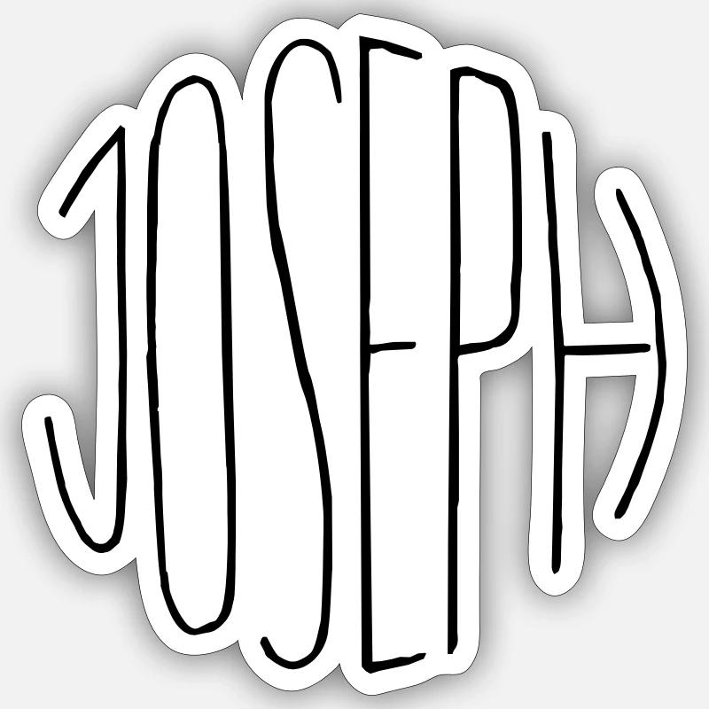 Joseph - Sticker taille S (10 x 10 cm) - blanc mat