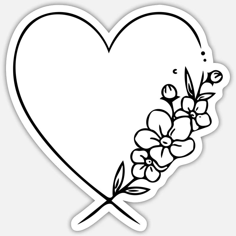 heart - Sticker size S (10 x 10 cm) - white matte